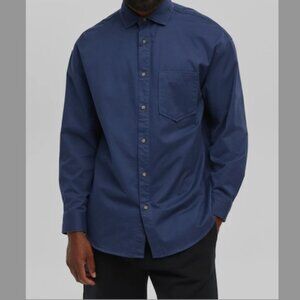 Mode of One Men's Relaxed Fit Button Down Twill Shirt Caspian Size XXL